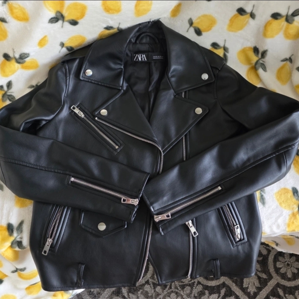 Zara Faux Leather Biker Jacket